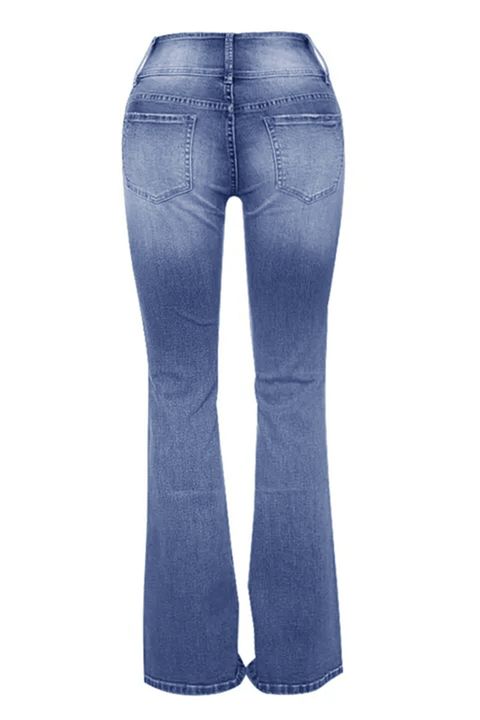 Flamingo -Vintage Mid Waist Flair Jeans